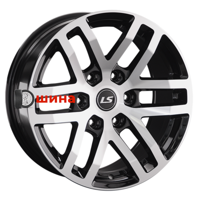 LS 1279 9x18/6x139,7 ET25 D106,1 BKF (конус, Колпак+лого)