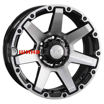 LS 874 8x17/6x139,7 ET20 D106,1 BKF (конус, Колпак+лого)