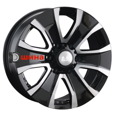 LS 953 8x18/6x139,7 ET25 D106,1 BKF (конус, Колпак+лого)