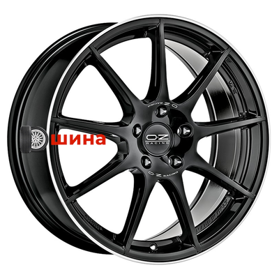 OZ Veloce GT 8x18/5x112 ET45 D75 Gloss Black Diamond Lip Silver Lettering