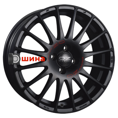 OZ Superturismo GT 8x18/5x112 ET35 D75 Matt Black + Red Lettering
